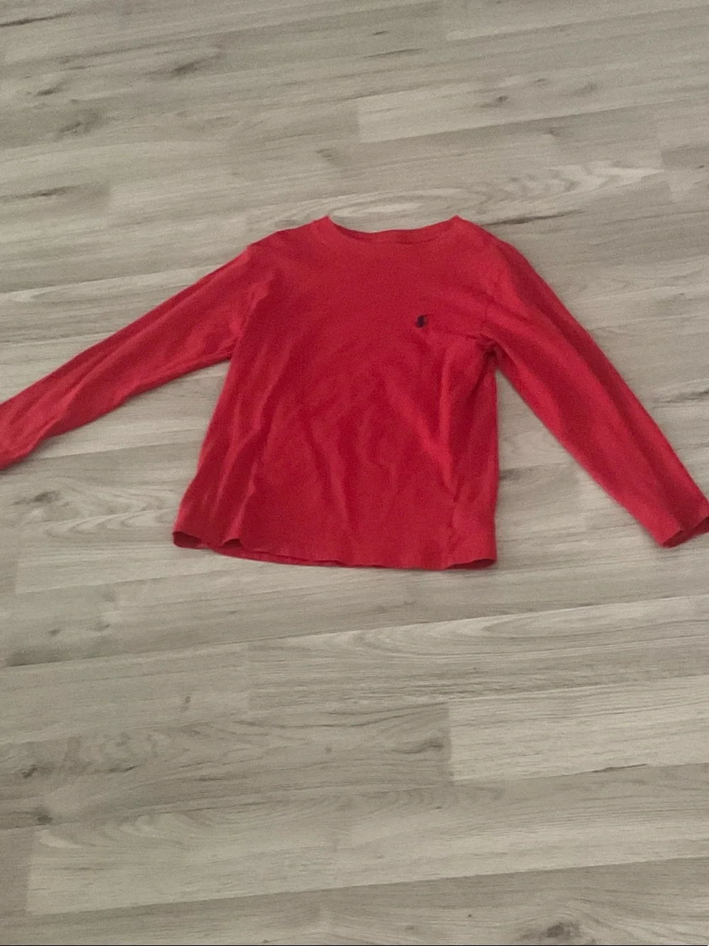Ralph Lauren Bright Red Long Sleeve Kids Tee with Polo Logo